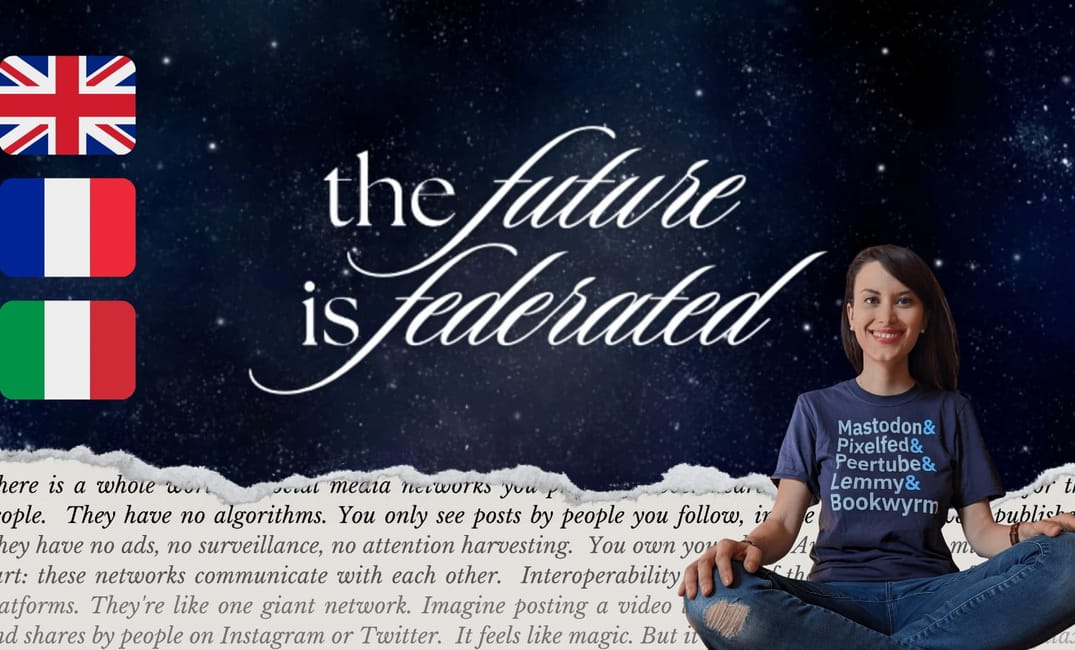 a cover image showing flags that represent the UK, France and Italy and a photo of me 